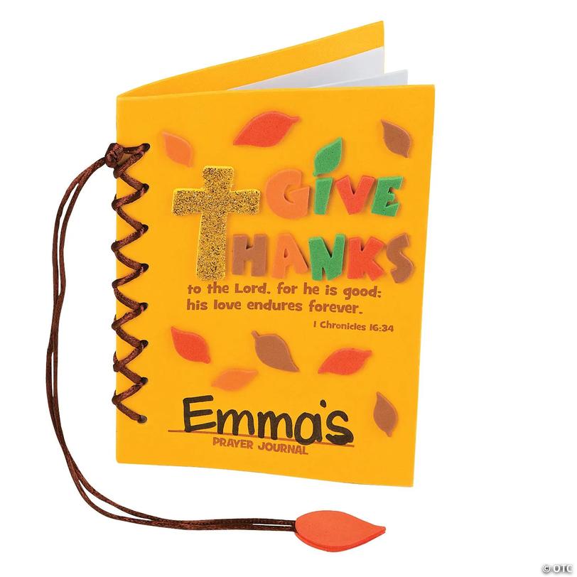 Religious Give Thanks Prayer Journal Craft Kit &amp;#8211; Makes 12 Image