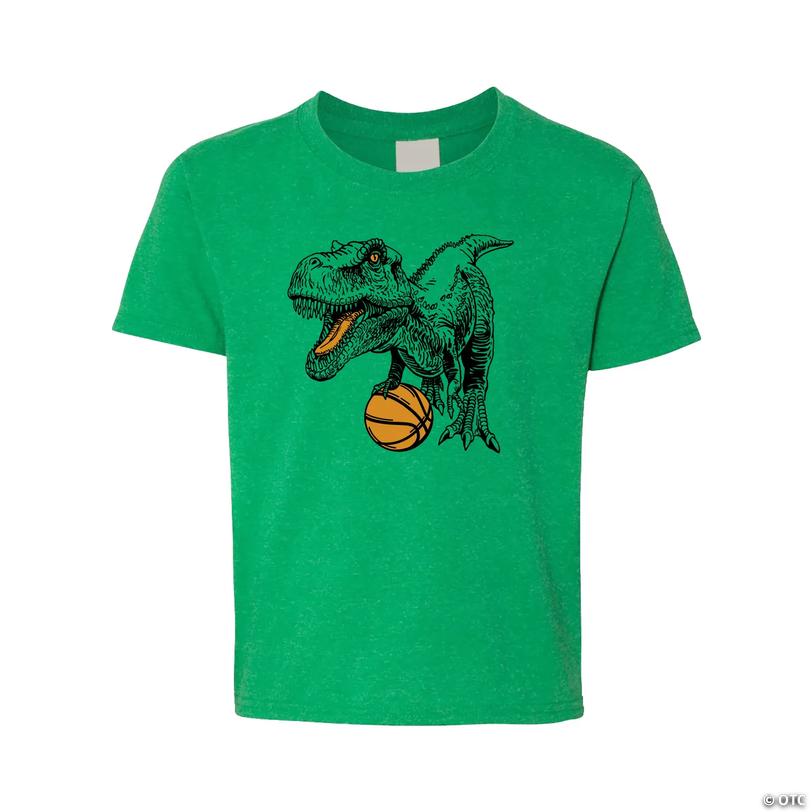 Dinosaur Basketball Youth T-Shirt - Extra Large Image