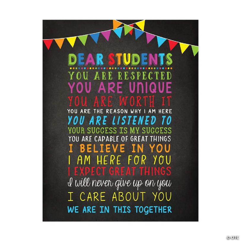 Dear Students I Believe in You 8.5x11in | Oriental Trading