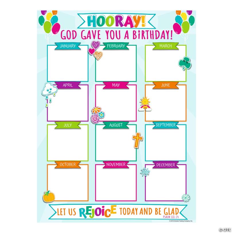 Sunday School Birthday Dry Erase Poster Image