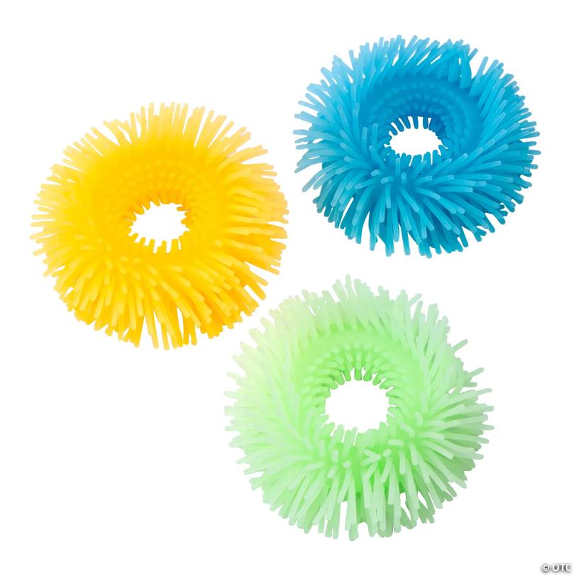 5" Bright Color Squishy Sensory Glow-in-the-Dark Rubber Bracelets - 12 Pc. Image