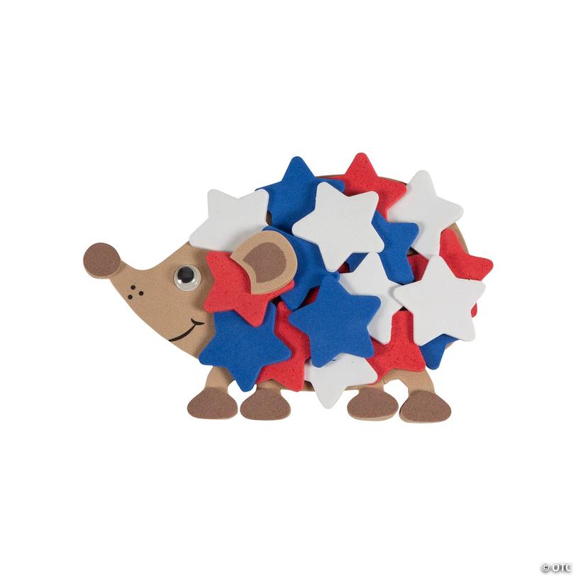 Patriotic Hedgehog Magnet Foam Craft Kit - Makes 12 Image