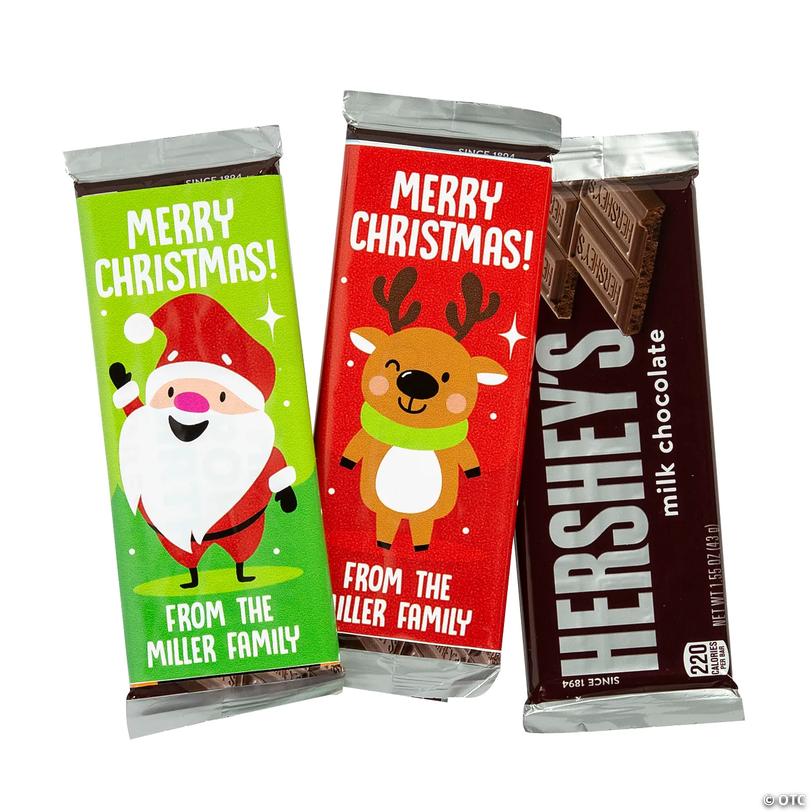 Personalized Christmas Candy Bar Labels - 12 pc Image