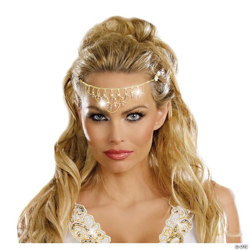Gold Glittering Rhinestone Headpiece - Discontinued