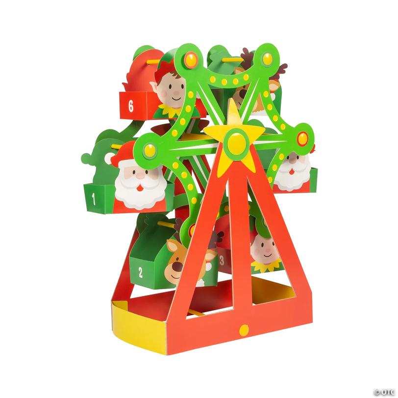 Santa, Elf &amp; Reindeer Christmas Ferris Wheel Snack Caddy Image