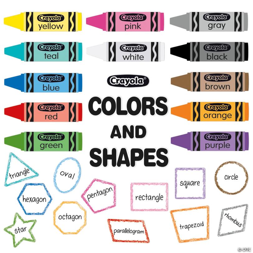 Eureka Crayola Colors &amp; Shapes Bulletin Board Set Image