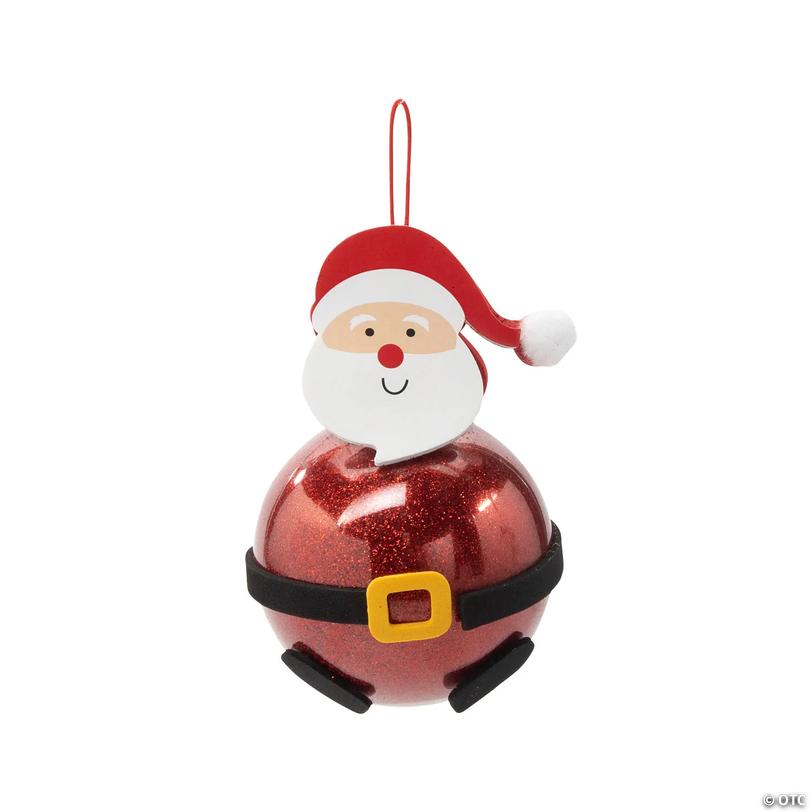 Santa Glitter Christmas Bulb Ornament Craft Kit - Makes 12 Image