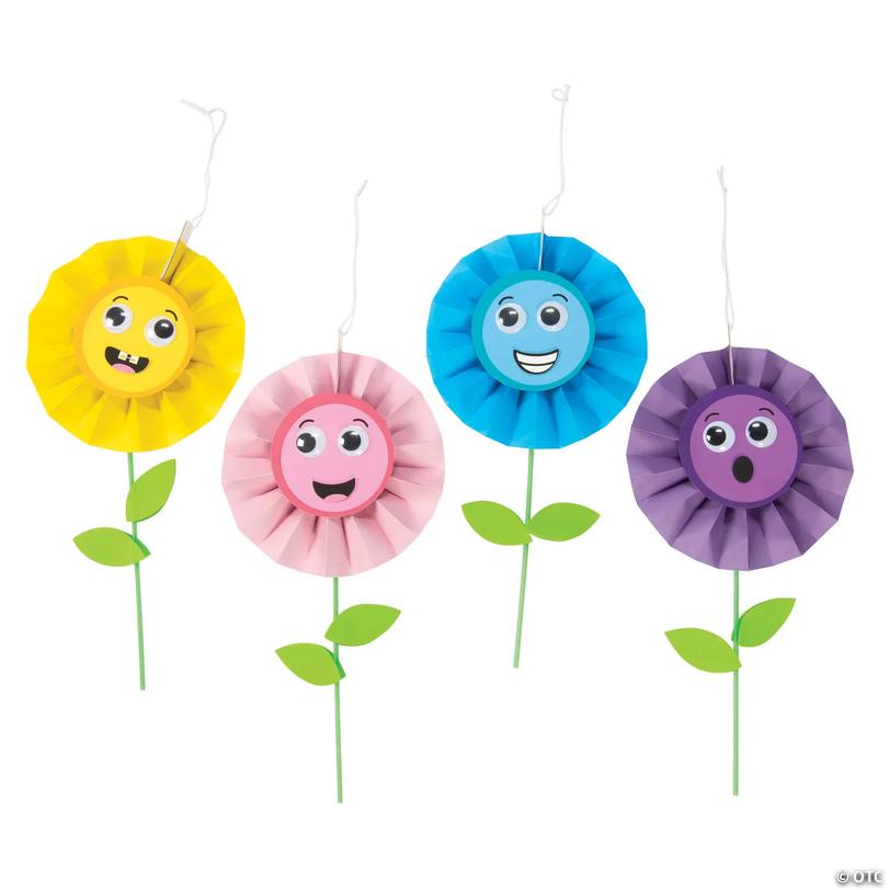 Hanging Paper Fan Flower Craft Kit - Makes 12 Image
