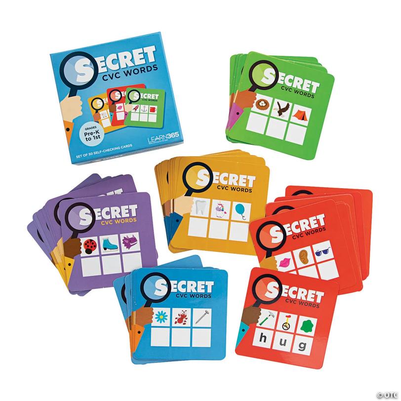 Secret CVC Word Cards - 50 Pc. | Oriental Trading