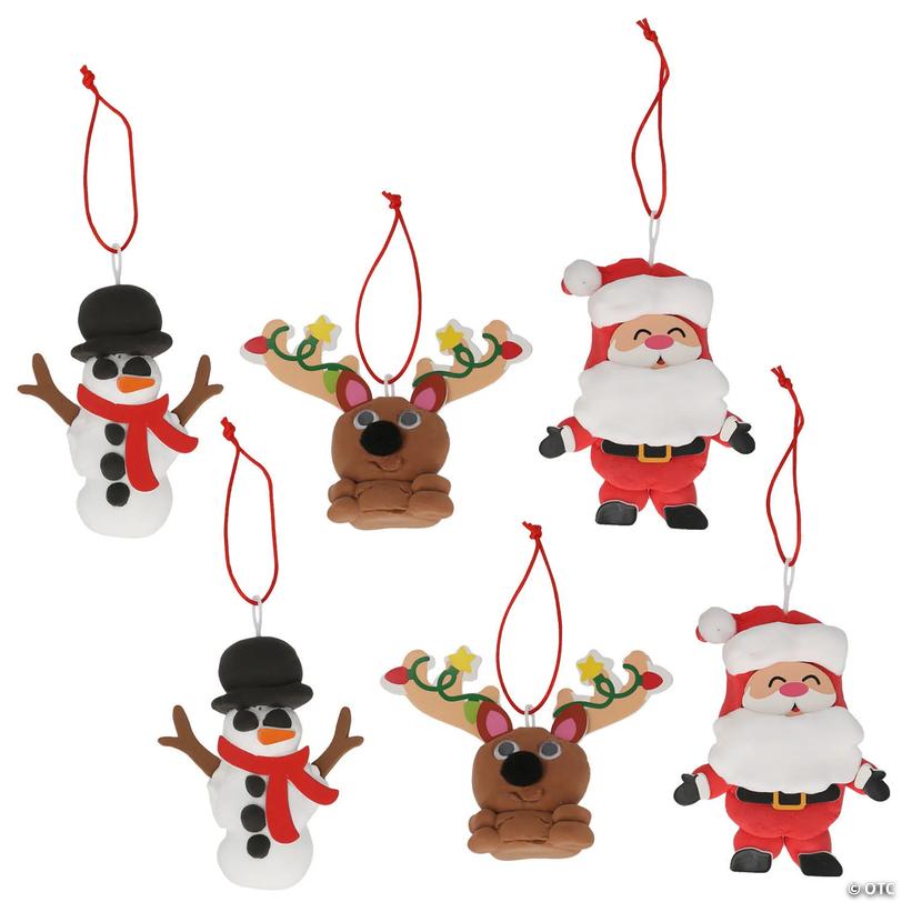 Christmas Character Air Dry Clay Ornament Craft Kit &amp;#8211; Makes 6 Image