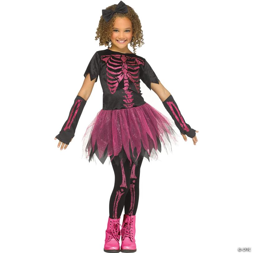 Skele-Girl Pink Child Costume Image