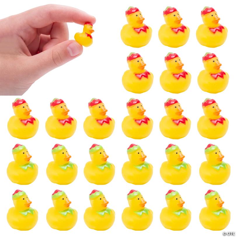 Micro Elf Character Christmas Rubber Ducks - 24 pc Image