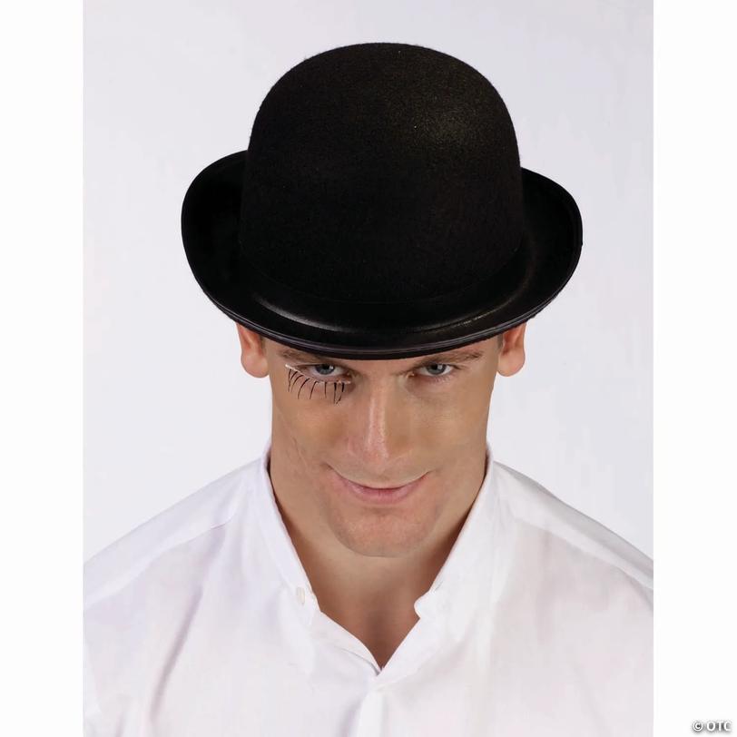 Adults Black Felt Derby Hat Costume Accessory Image