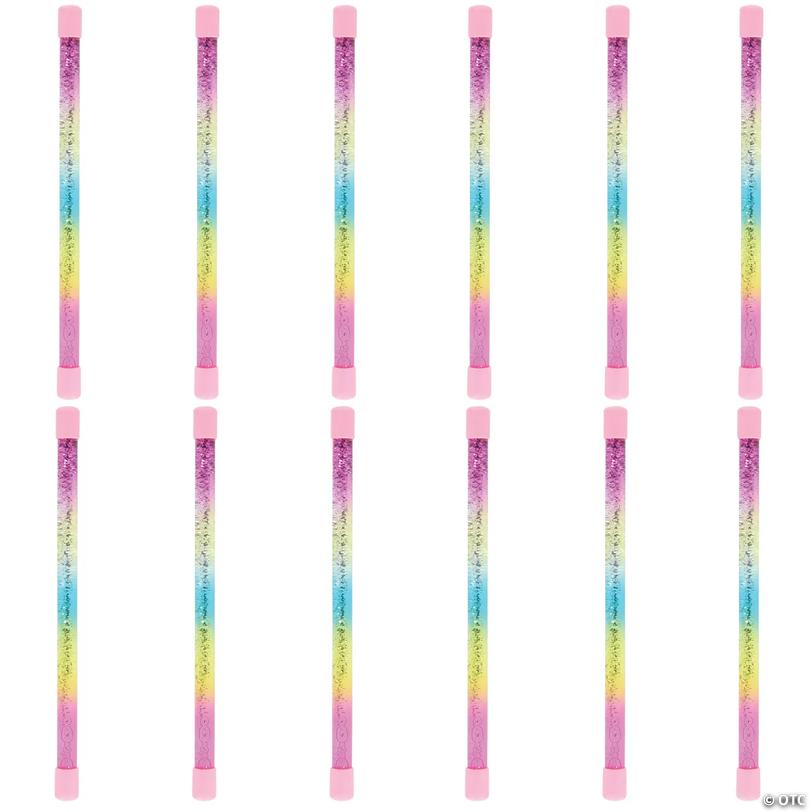 12 1/4" Rainbow Glitter-Filled Water Batons &amp;#8211; 12 Pc.  Image
