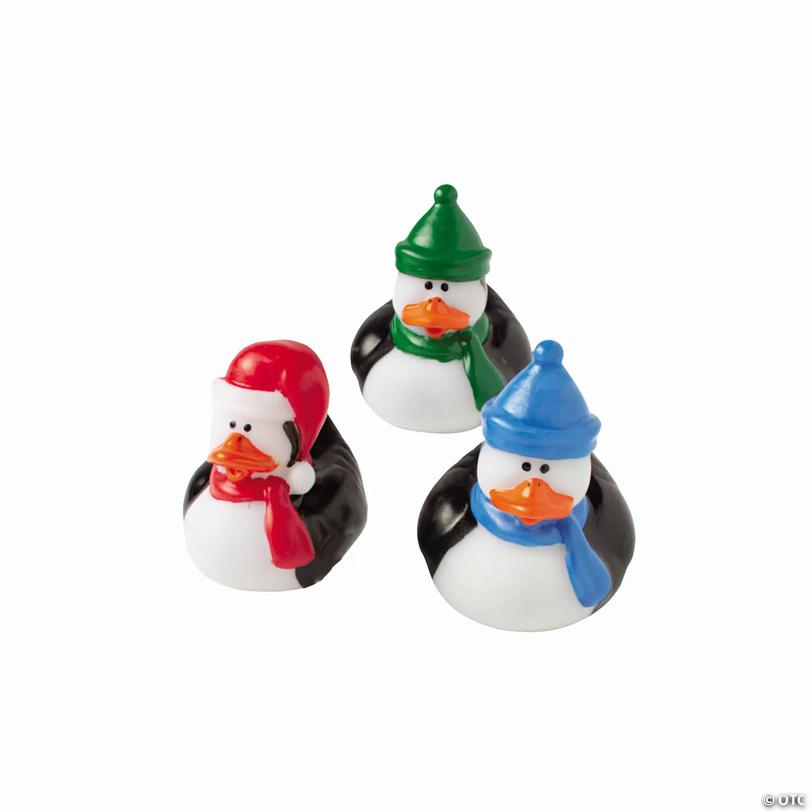 Penguin with Hat &amp; Scarf Rubber Ducks - 12 pc Image