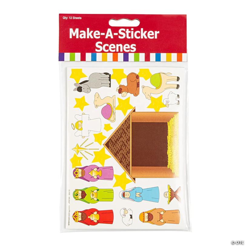 Make-a-Nativity-Scene Religious Sticker Sheets - 12 pc Image