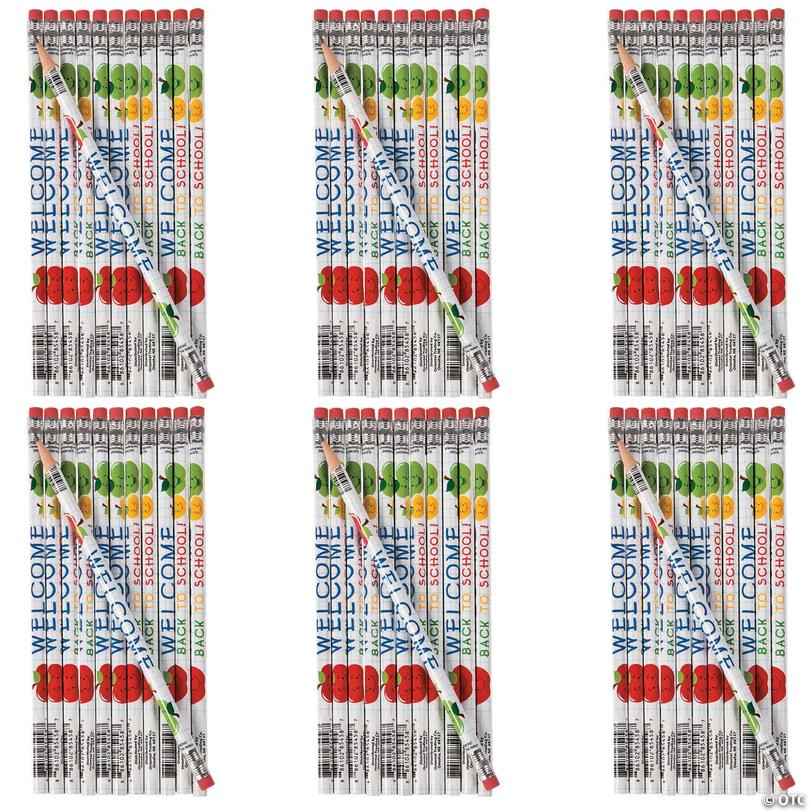 7 1/2" Bulk 144 Pc. Welcome Back to School Multicolor Wood Pencils Image