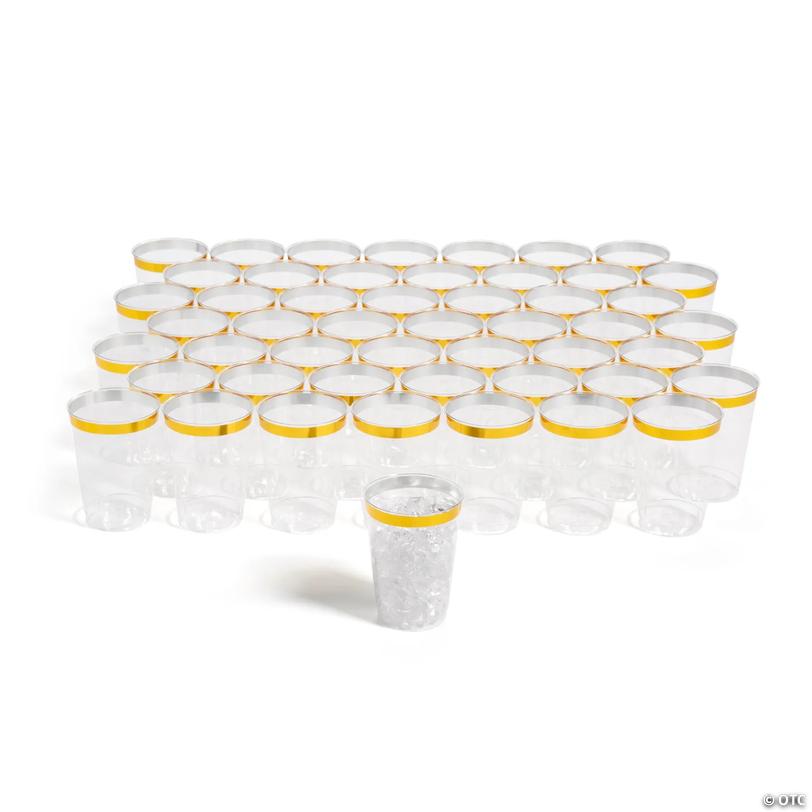Bulk  300 Ct. Gold Rim Plastic Cups Image
