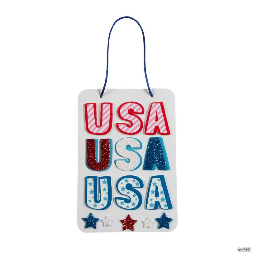 Patriotic USA Sign Craft Kit - Makes 12 Image