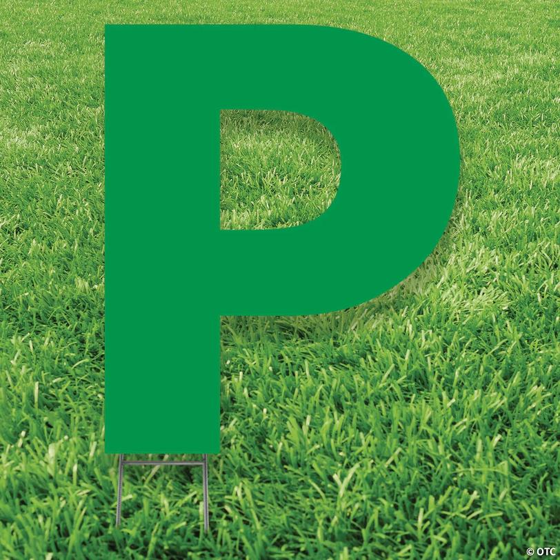 20" x 20" Green Letter P Yard Sign Image