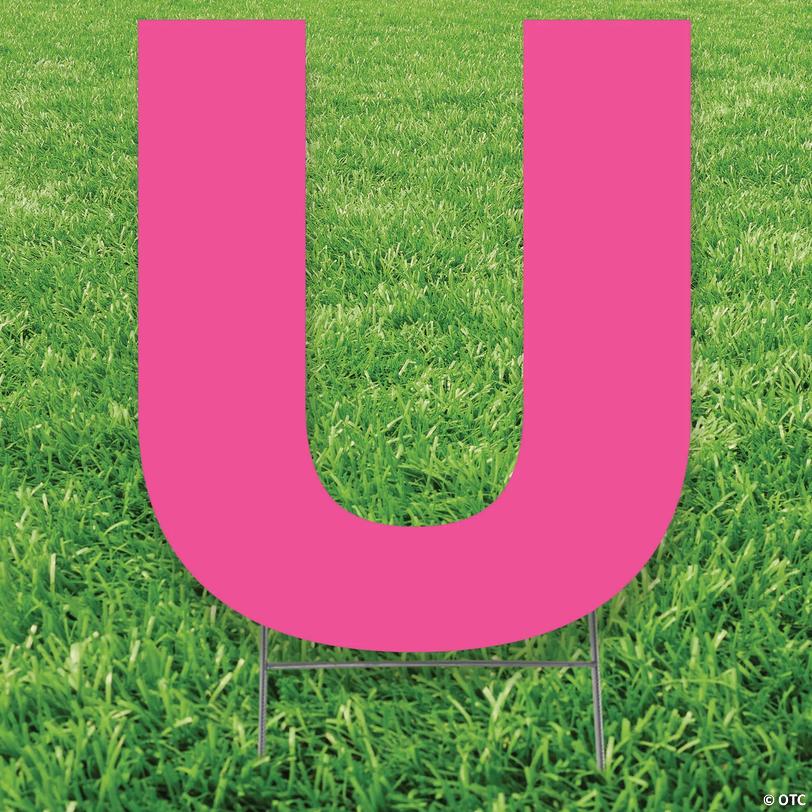 20" x 20" Pink Letter U Yard Sign Image