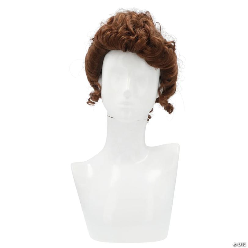 Deluxe Gibson Girl Upswept Bun with Curls Wig - Medium Brown Red 30 Image