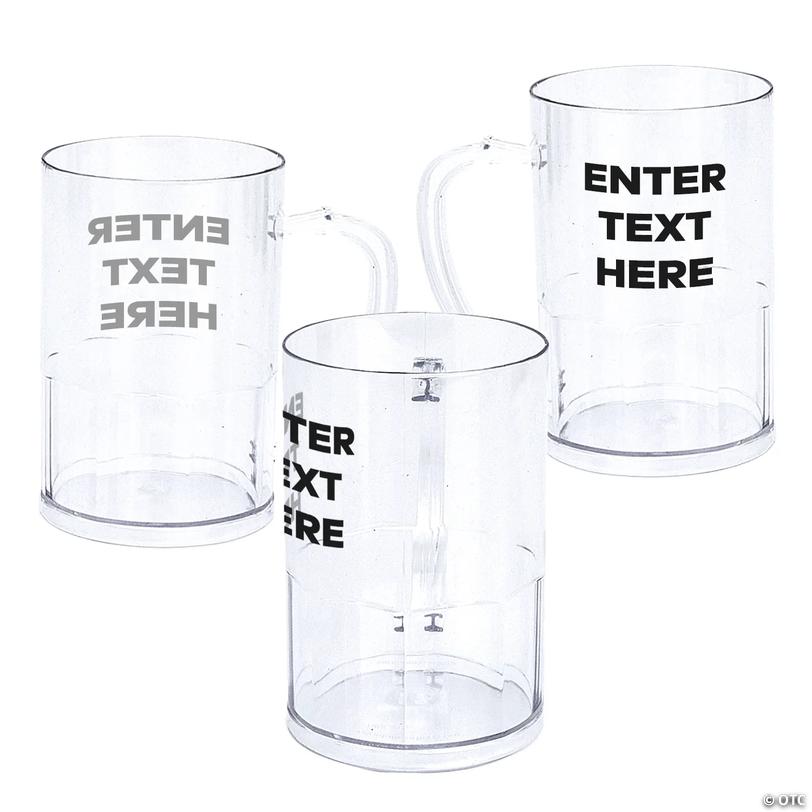14 oz. Bulk 48 Ct. Personalized Clear Reusable Plastic Beer Mugs Image