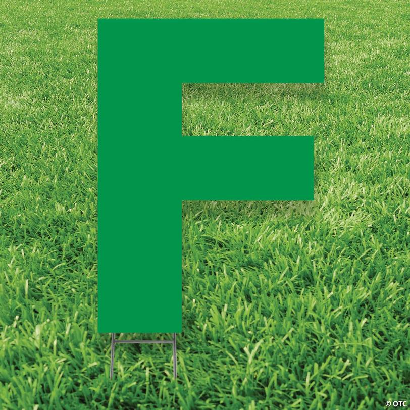 20" x 20" Green Letter F Yard Sign Image