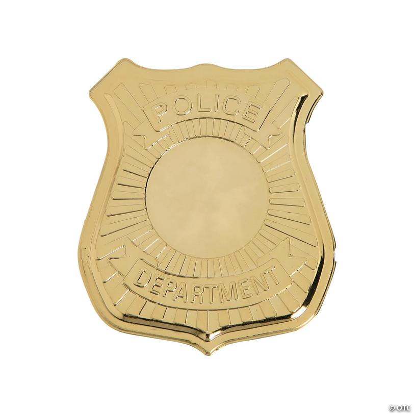 Goldtone Police Badges Costume Accessory - 12 pc Image
