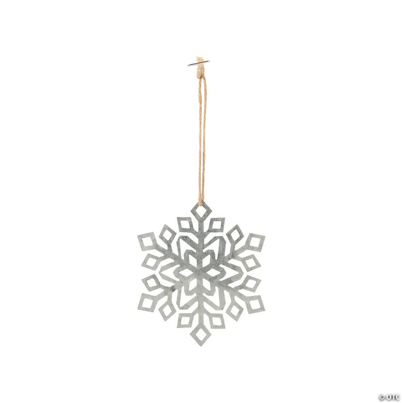 Snowflake Metal Christmas Ornaments - 12 pc Image