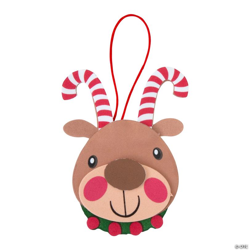Candy Cane Antler Reindeer Christmas Ornament Craft Kit - Makes 12 Image