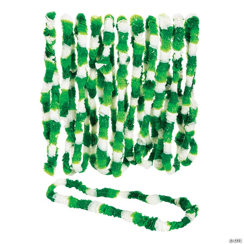 Tri-Color St. Patrick&amp;#8217;s Day Plastic Leis - 12 Pc. Image