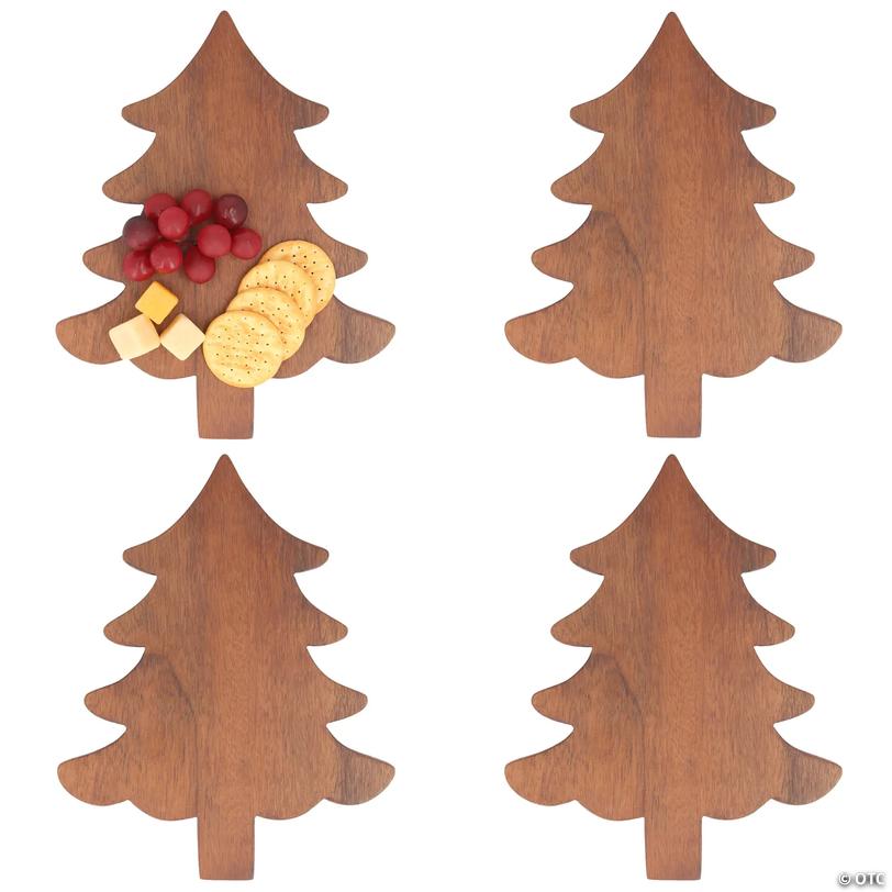 Bulk Christmas Tree-Shaped Wooden Charcuterie Boards - 4 pc Image