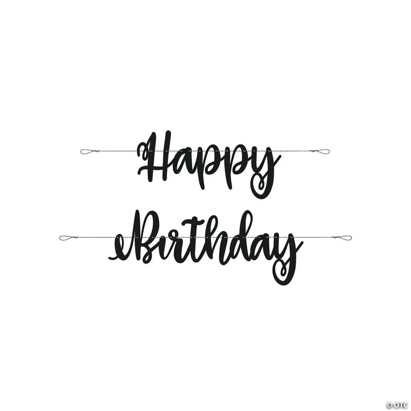 Black Happy Birthday Banner - 2 Pc. Image