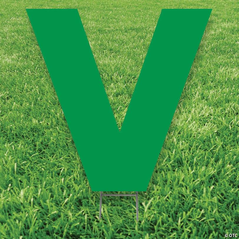 20" x 20" Green Letter V Yard Sign Image