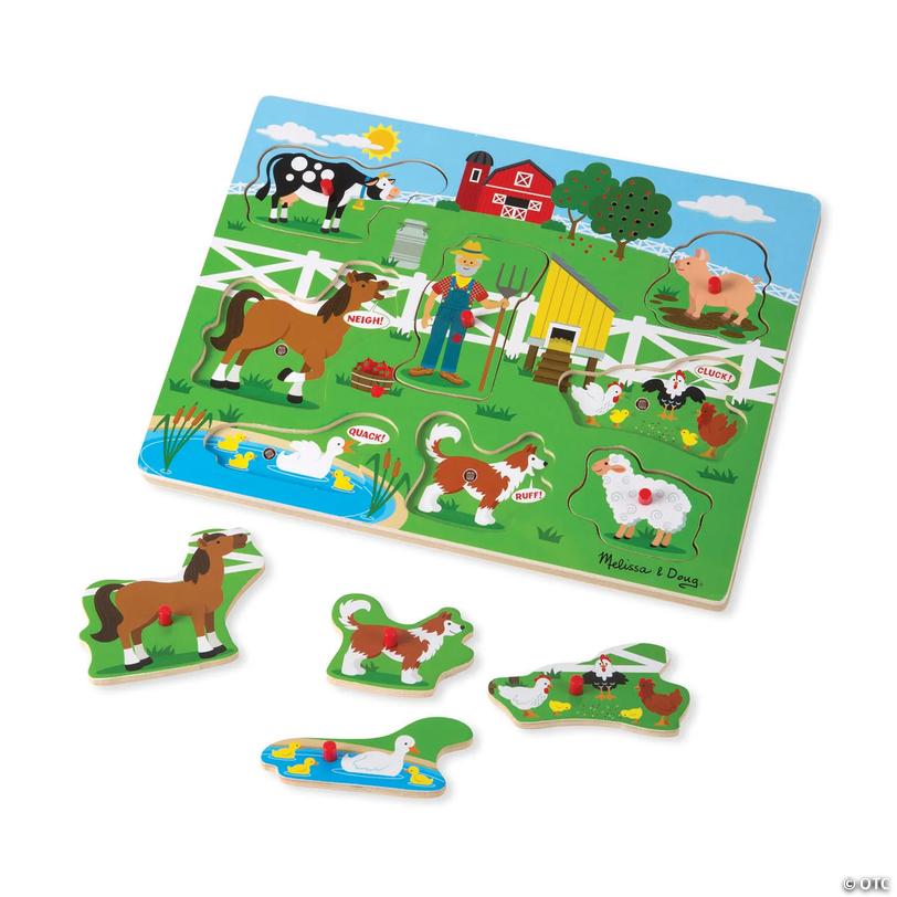Melissa &amp; Doug Old MacDonald's Farm Sound Jigsaw Puzzle Image