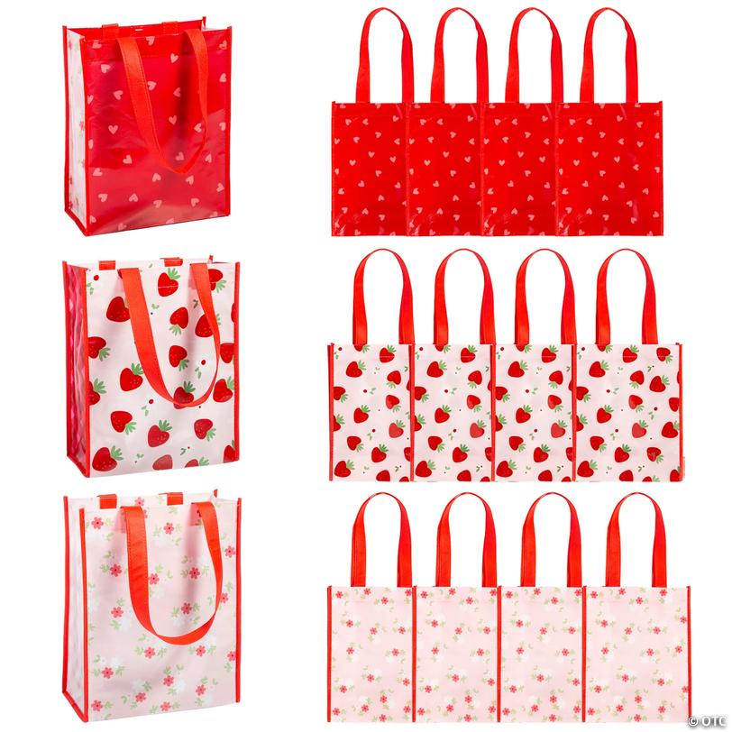 9" x 11" Medium Love in Bloom Laminated Nonwoven Shopper Tote Bags &amp;#8211; 12 Pc. Image