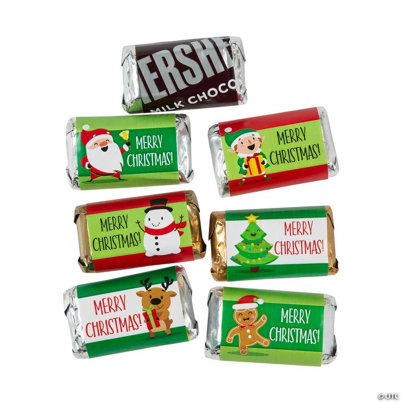Christmas Mini Candy Bar Sticker Labels - 30 pc Image