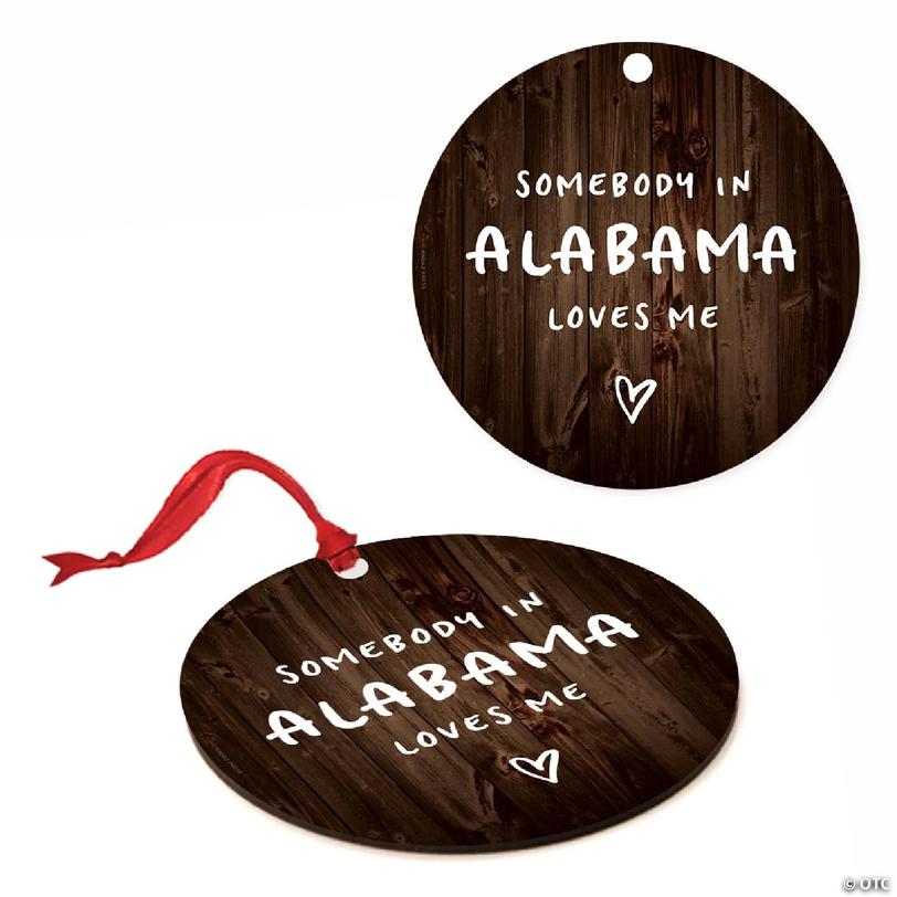 MDF Ornament Somebody Alabama Loves Me | Oriental Trading