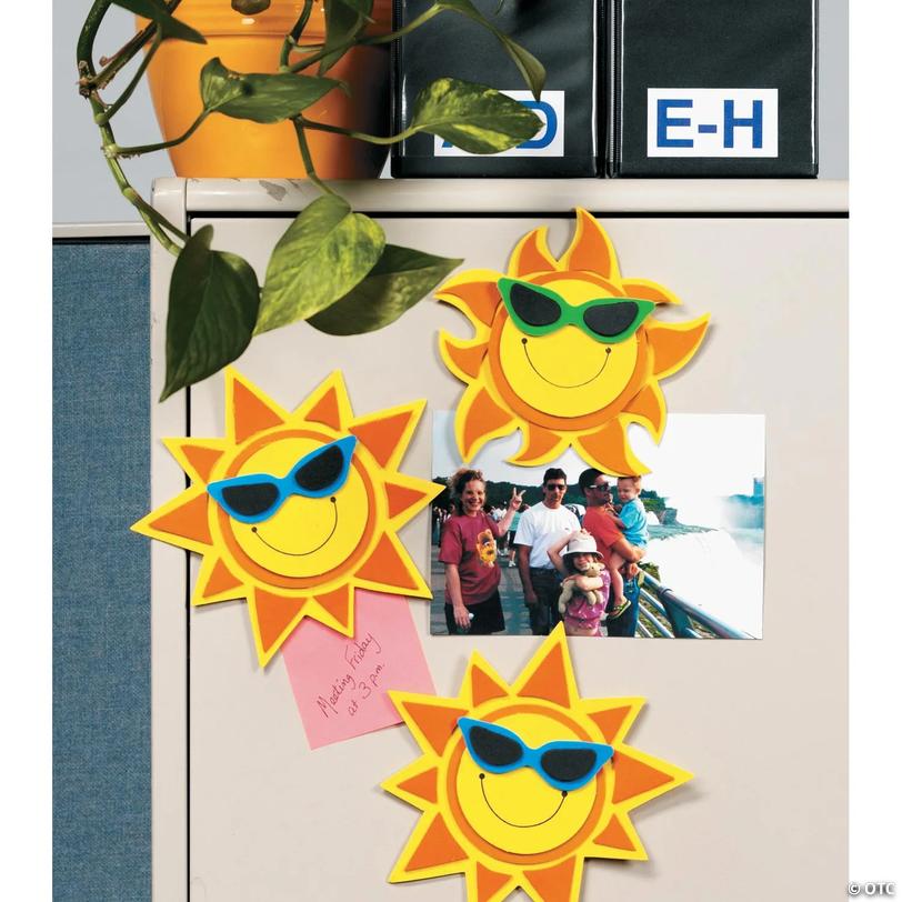 Smile Face Sun Magnet Craft Kit - Makes 12 Image
