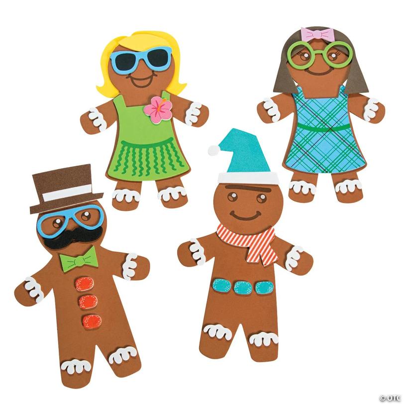 Silly Gingerbread Foam Magnet Craft Kit - Makes 12 Image