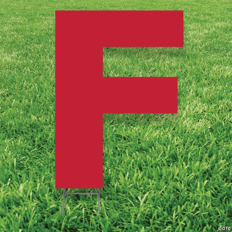 20" x 20" Red Letter F Yard Sign Image