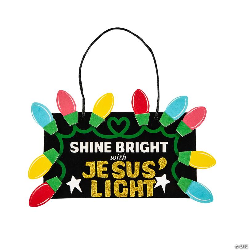 Religious Shine Bright with Jesus&amp;#8217; Light Sign Craft Kit - Makes 12 Image