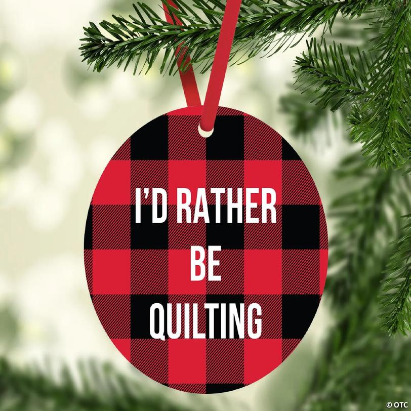MDF Wood Ornament Rather Be Quilting | Oriental Trading