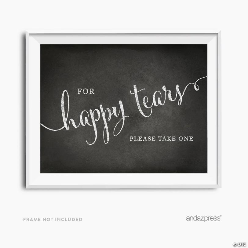 Chalkboard Happy Tears Sign 8.5x11 | Oriental Trading