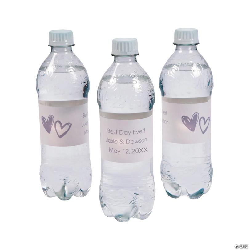 Bulk 50 Pc. Personalized Hearts Water Bottle Labels Image