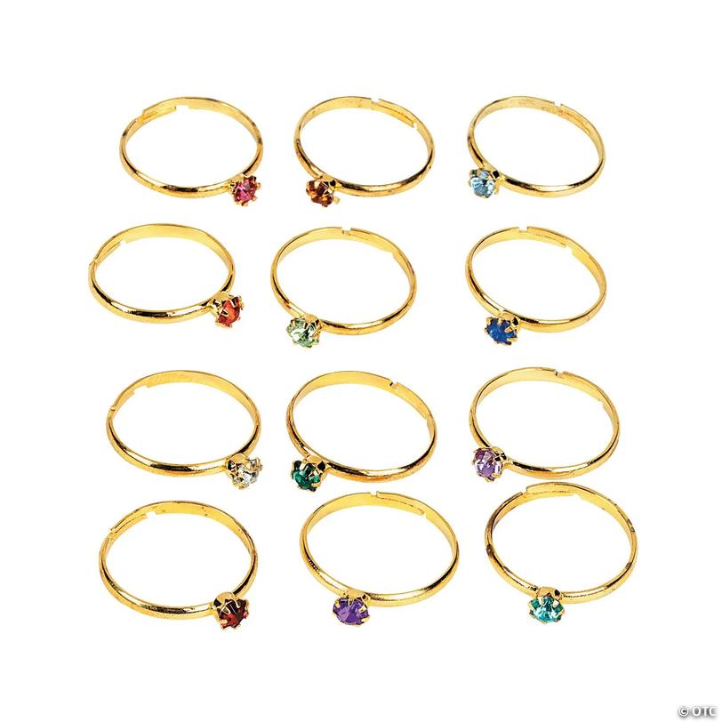 Faux Birthstone Rings - 36 Pc. Image