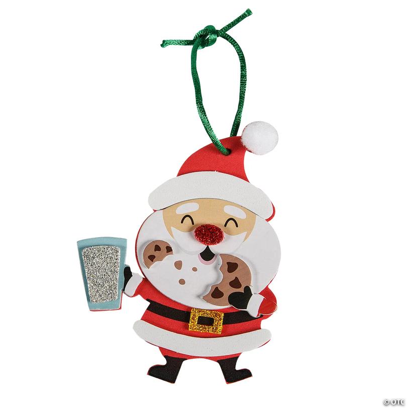 3" x 4 1/4" Santa Eating Cookies Ornament Foam Craft Kit - Makes 12 Image