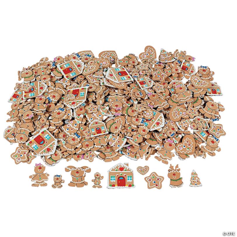 Bulk Gingerbread Self-Adhesive Foam Shapes - 500 pc Image