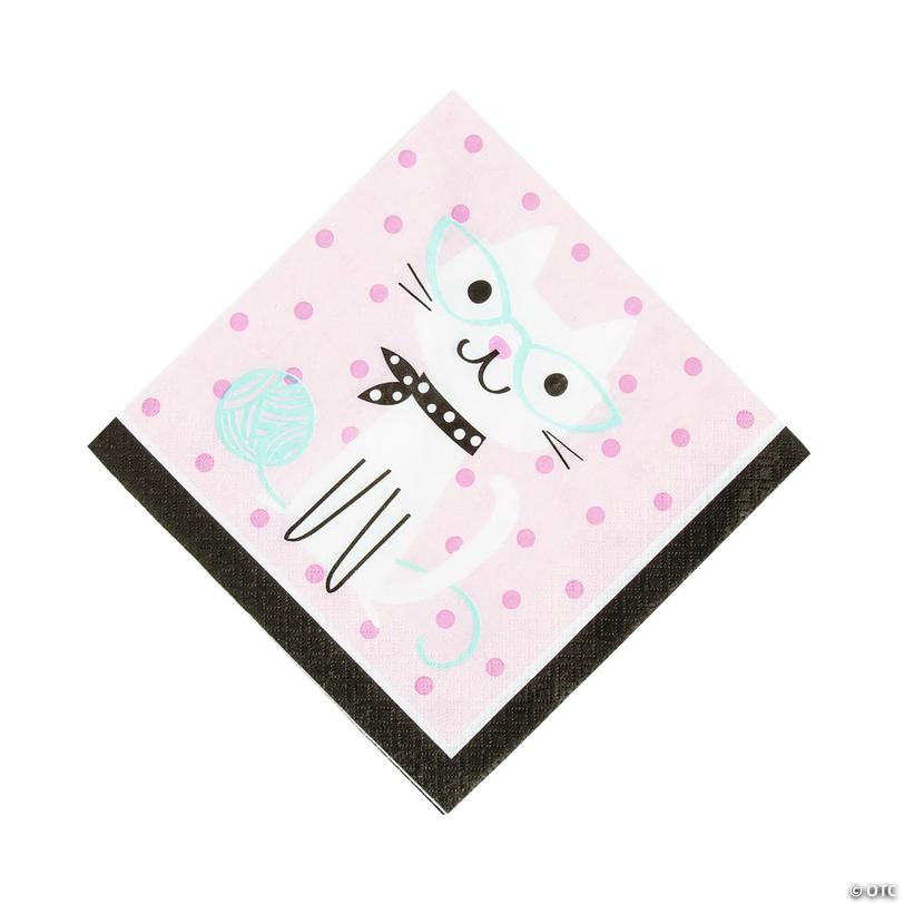 Purr-Fect Birthday Party Kitten Luncheon Napkins - 16 Pc. Image